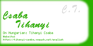 csaba tihanyi business card